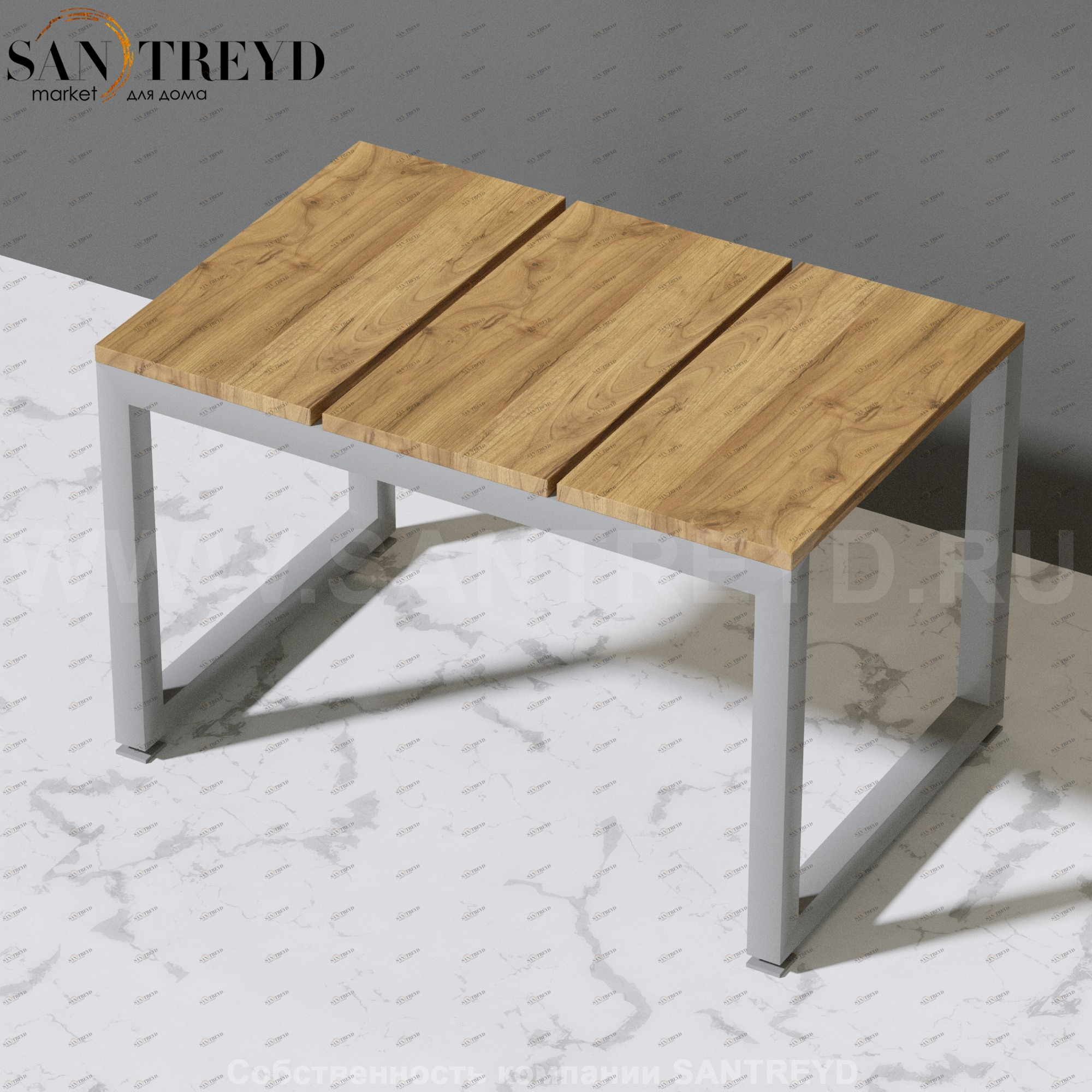 Effegibi LINEA ALU Скамейка 3 сегмент на регулирумых ножках из тика HA65100005