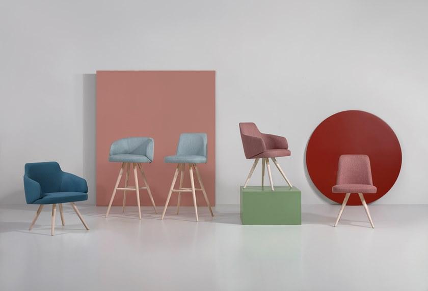 Fenabel Барный стул с обивкой из массива дерева Nuzzle sun-id-1355503 - Вид №1