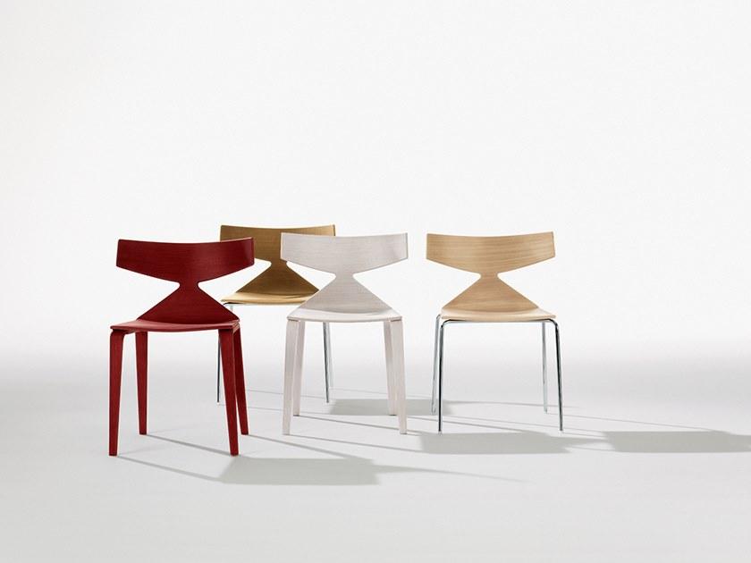 arper Стул из стали и дерева Saya sun-id-1397015 - Вид №1