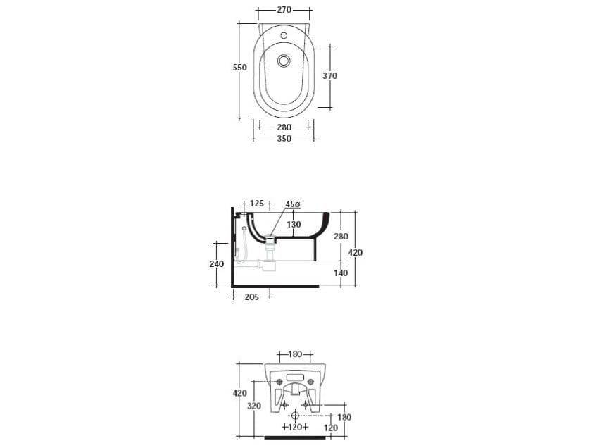 Керамическое подвесное биде Galassia M2 ARCH-00092621 - Вид №4