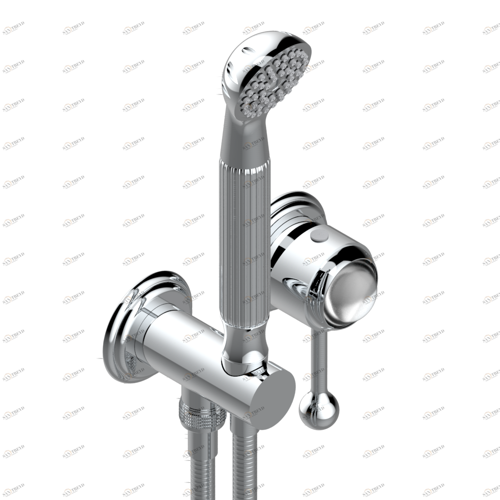 A2H-6561B Trim only for wall mixer with complete handshower on hook Thg-paris Panthere со светлым хрусталём Хром A2H 6561B  A02 CAT.A
