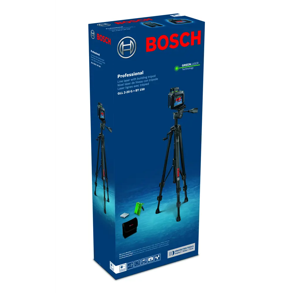 Уровень лазерный Bosch GLL 2-20 G BT150 0601065001 зеленый луч, штатив, 10 м 83742503 STLM-2189831 BOSCH PROFESSIONAL  - Вид №3