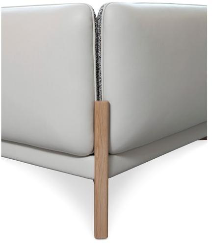 Duvivier Canapés Угловое кресло из кожи и ткани с подлокотниками Jules sun-id-1421748 - Вид №2