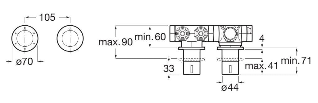 Латунный встраиваемый термостатический смеситель для душа Roca T_Multi ARCH-00139660 - Вид №5