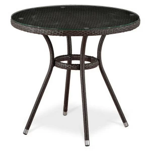 Столик кофейный, искусственный ротанг T283ANT-W51-D80 Brown AFINA  130502 Коричневый