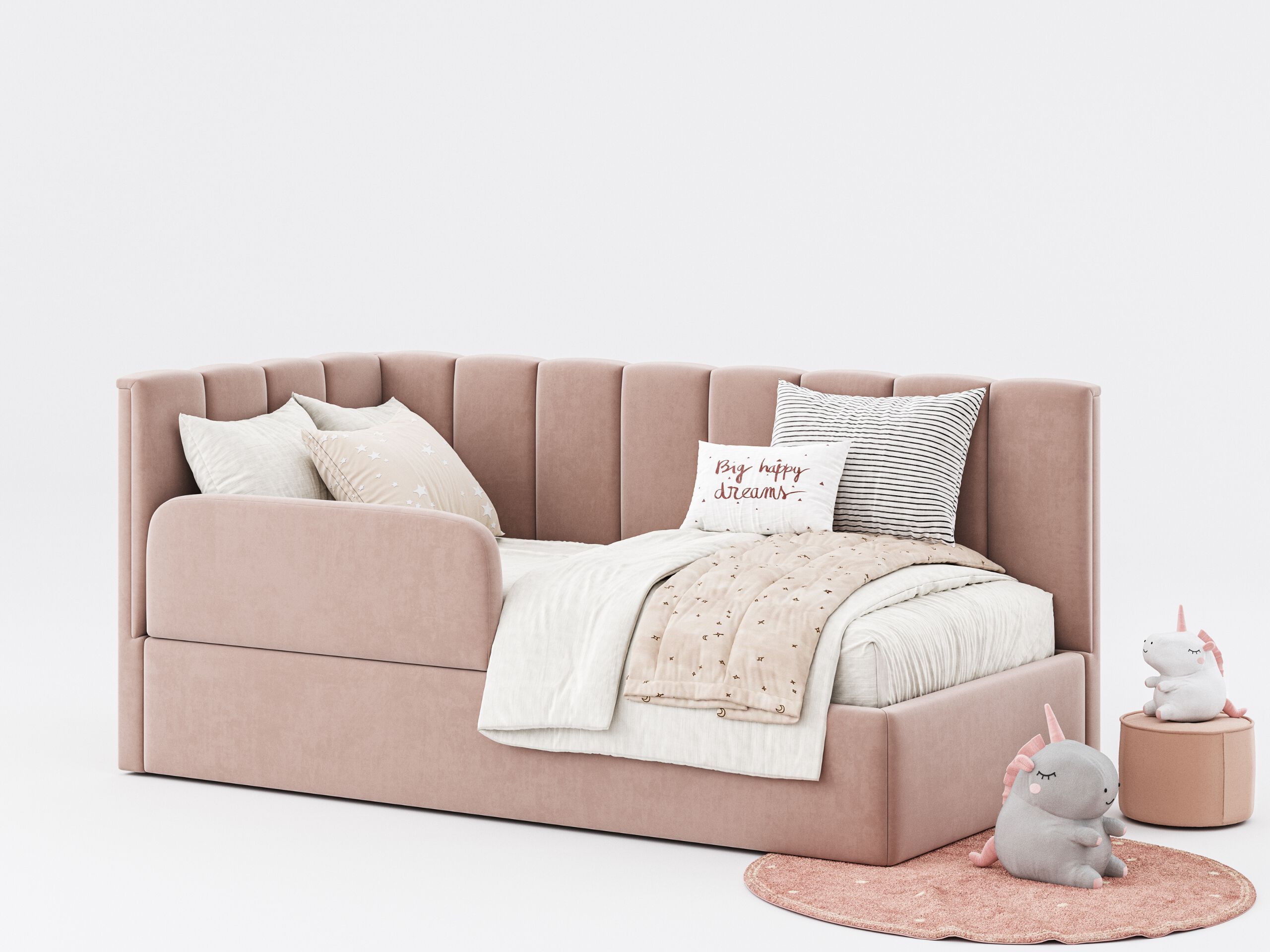 Односпальная кровать с мягким изголовьем Woodsoft VALENCIA ARCH-00111515