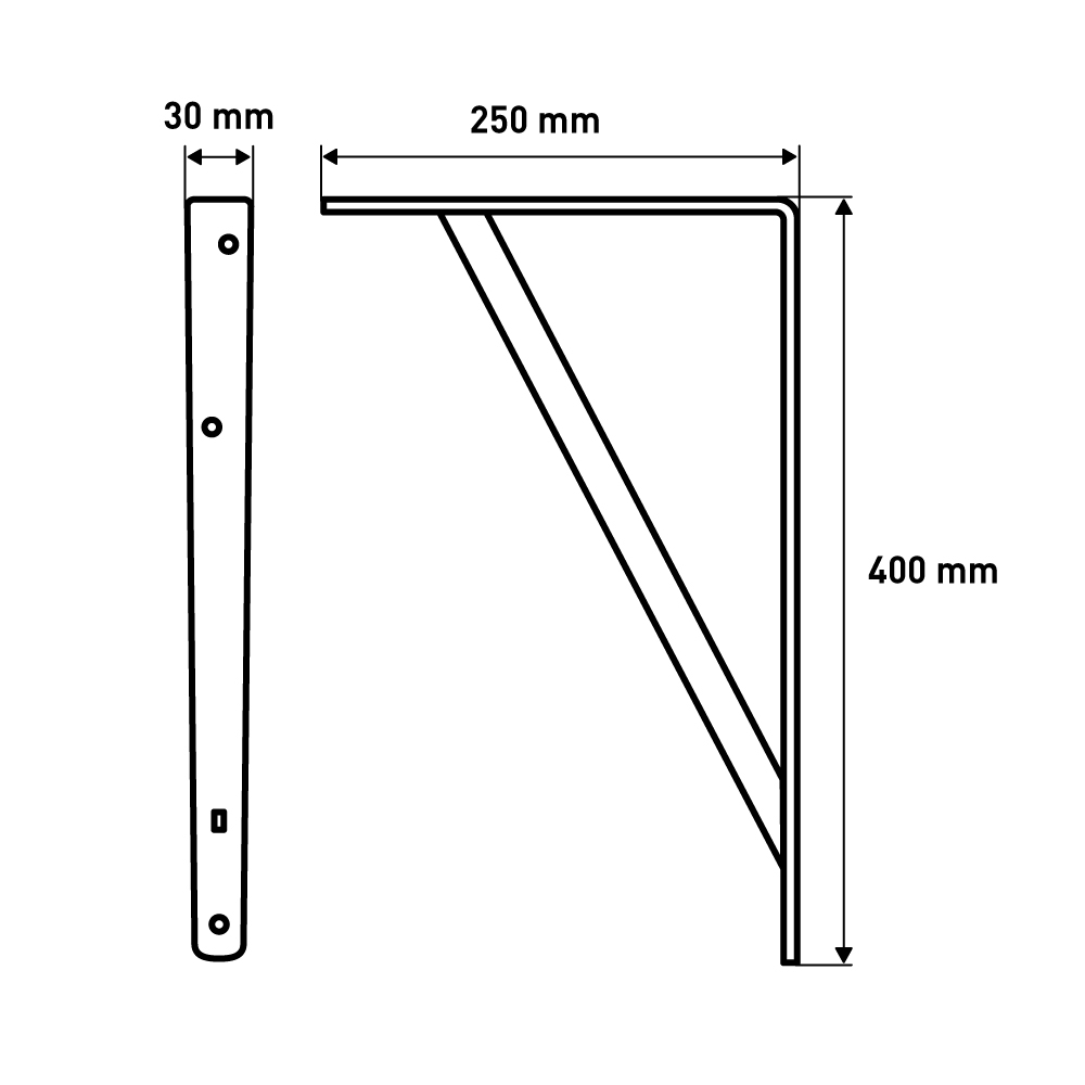 Кронштейн  Промышленный, 250x400 мм, белый LJPS0139 Public Steel Россия  - Вид №6
