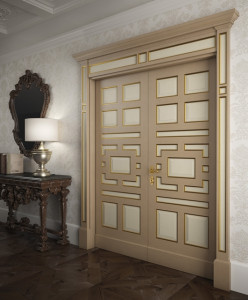 Is-2 Tifernoit Дверь в тонкую полоску с золотыми рамами Porte