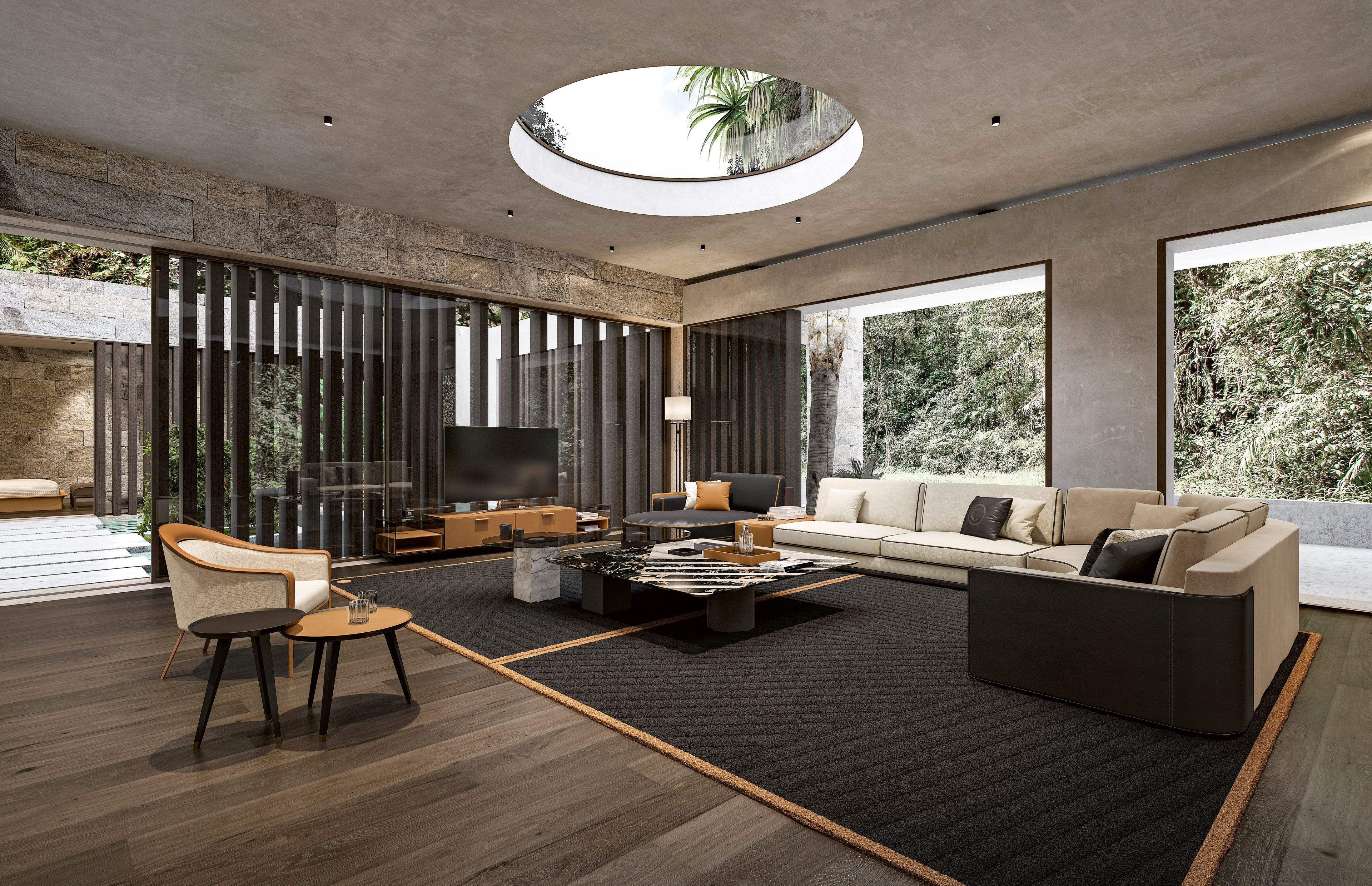 Металлический круглый низкий журнальный столик CPRN HOMOOD Starlight ARCH-00001406 - Вид №1