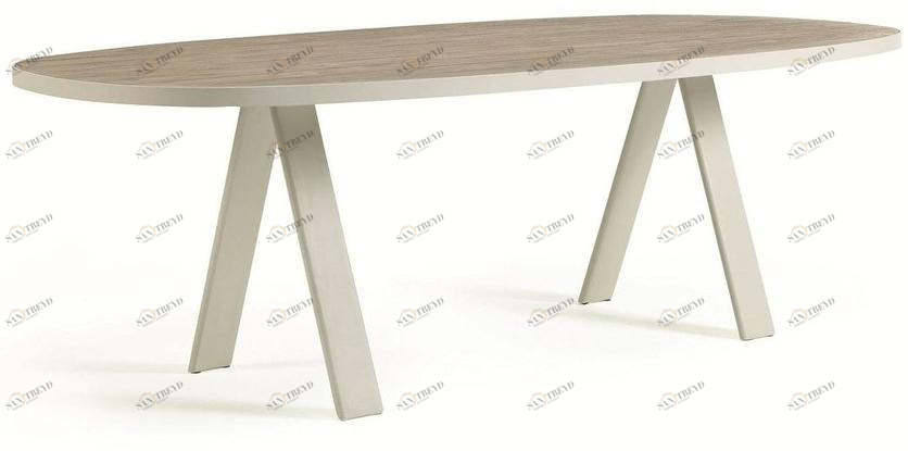 Ethimo Овальный садовый стол из тика Esedra Estooa