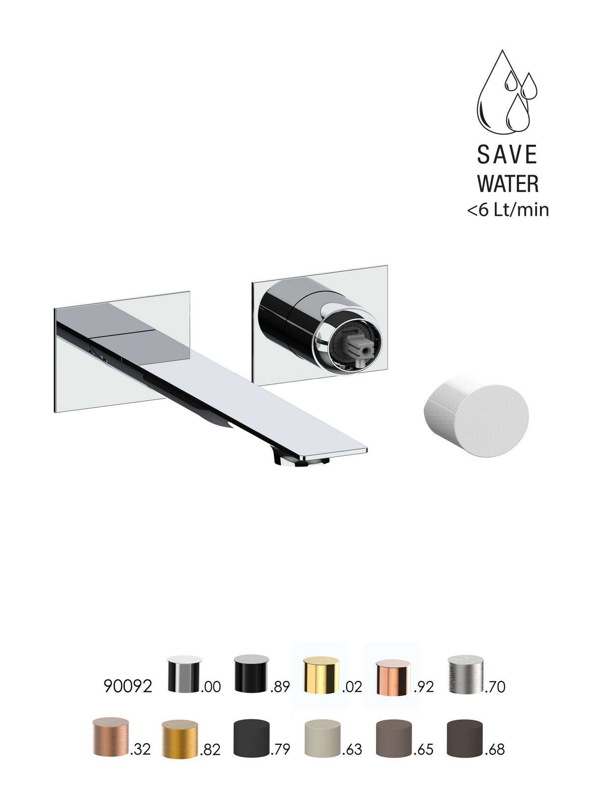 Однорычажный смеситель для раковины с 2 отверстиями и ограничителем расхода Rubinetterie Frattini Narciso S ARCH-00003602 - Вид №2