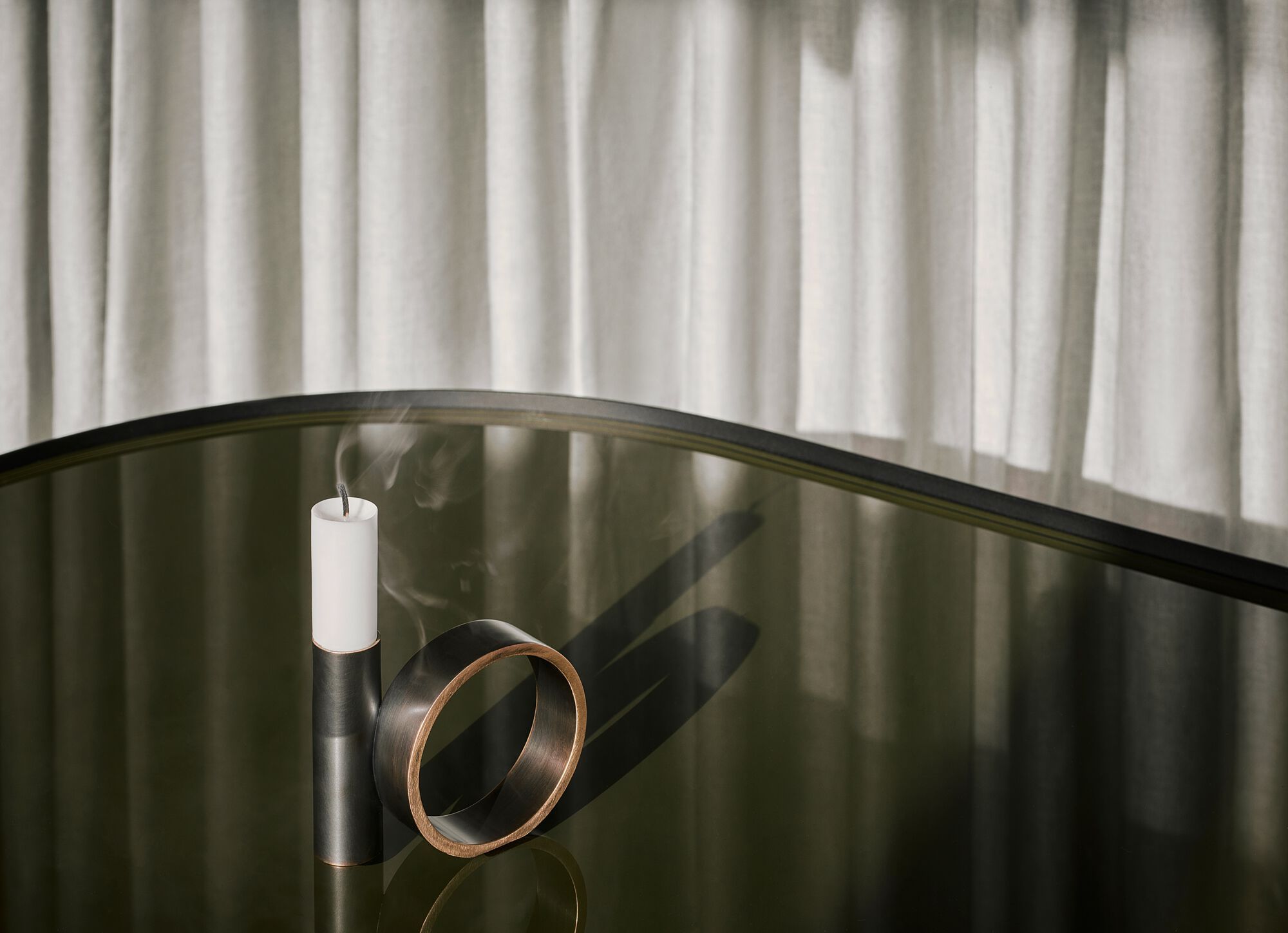 Стальной и стеклянный овальный журнальный столик Audo Copenhagen NONO ARCH-00005259 - Вид №6