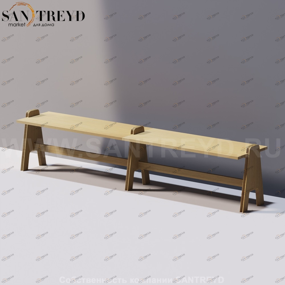 Agape CAVALLETTO Двойная скамья под натуральный дуб ACVL0392RT