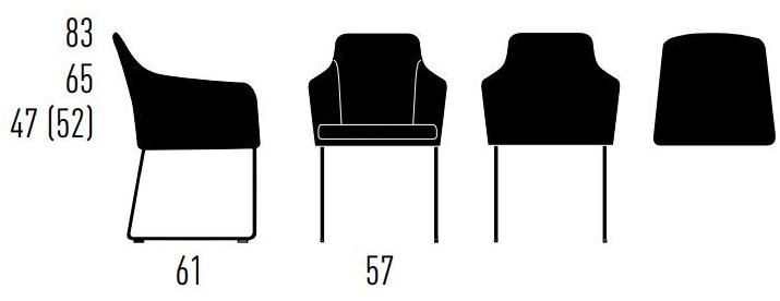 KFF Санный стул для ресторана с подлокотниками Youma casual sun-id-1463892 - Вид №4