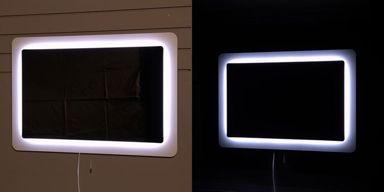 Зеркало 90*60, с внутр LED подсветкой, со стекл обрамлением, с Pull cord выключателем Aquanet DL-01 90 180764 - Вид №1