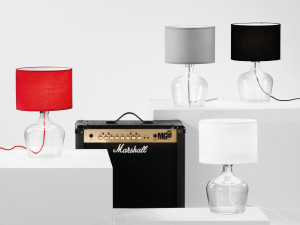 Настольная лампа из дутого стекла и ткани