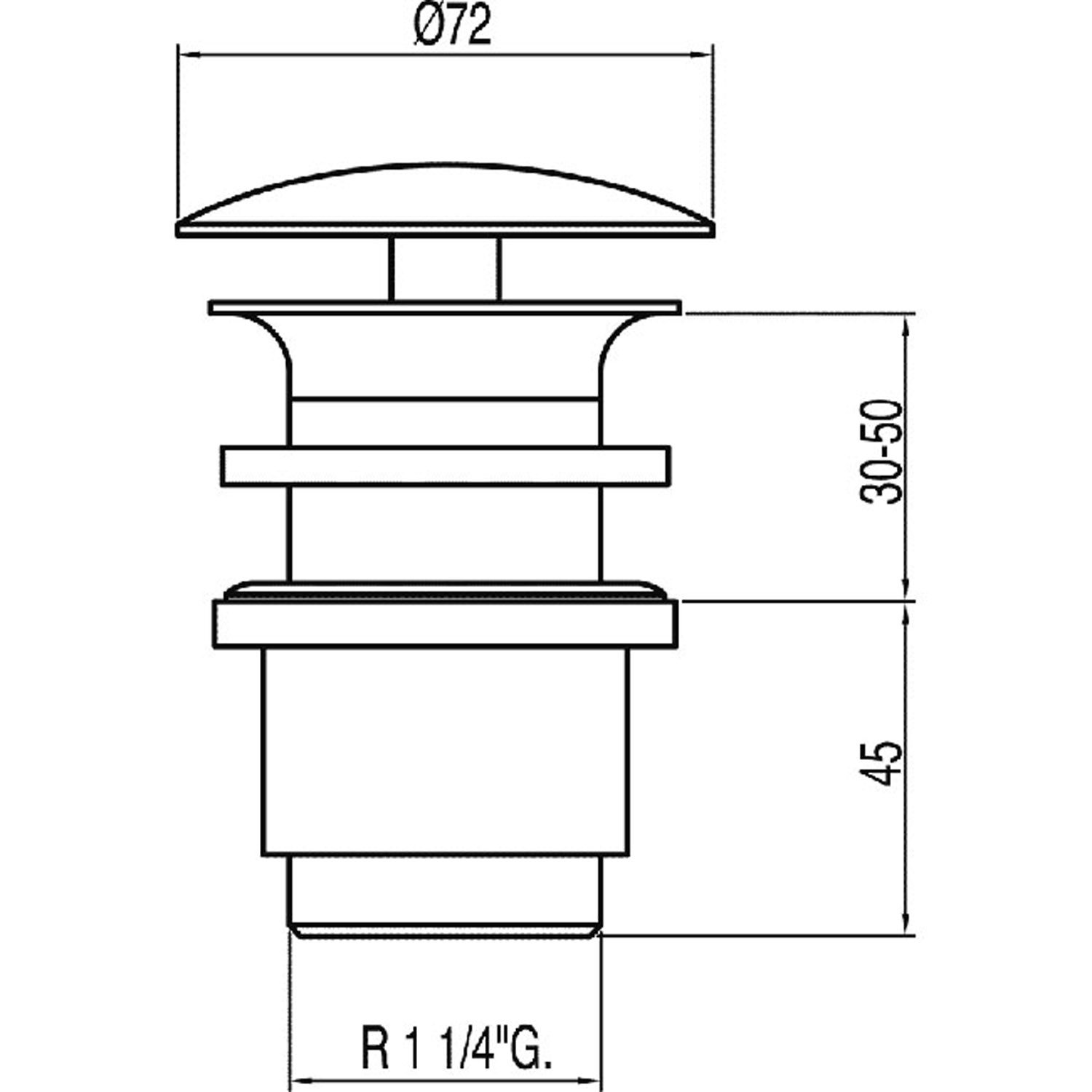 Всегда открытый сливной клапан для умывальника без перелива-13424020 TRES Drain - Вид №1