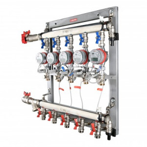 VT.GPM.05S04.L3 Узел этажный для поквартирного учета тепловой энергии Valtec 3/4", 3 вых., ввод слева