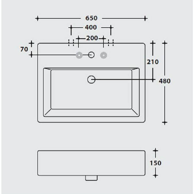 43510 Накладная раковина на столешницу  овальная Ceramica Hidra  - Вид №4