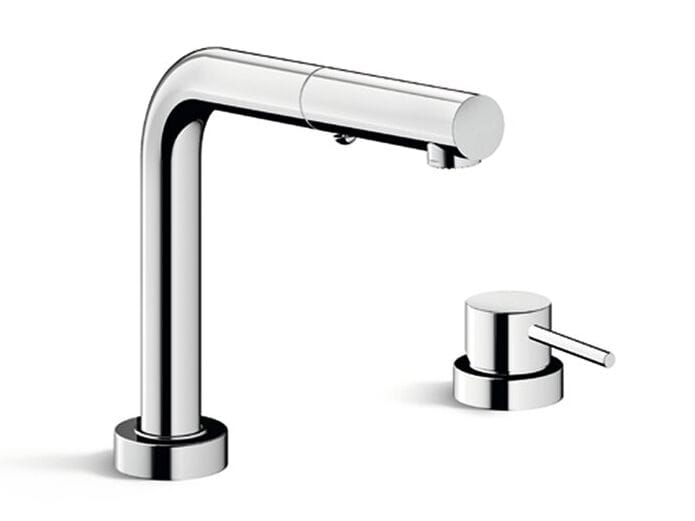 Смеситель для кухни с 2 отверстиями и выдвижным ручным душем CRISTINA Rubinetterie кухня-современная коллекция ARCH-00122021 - Вид №1