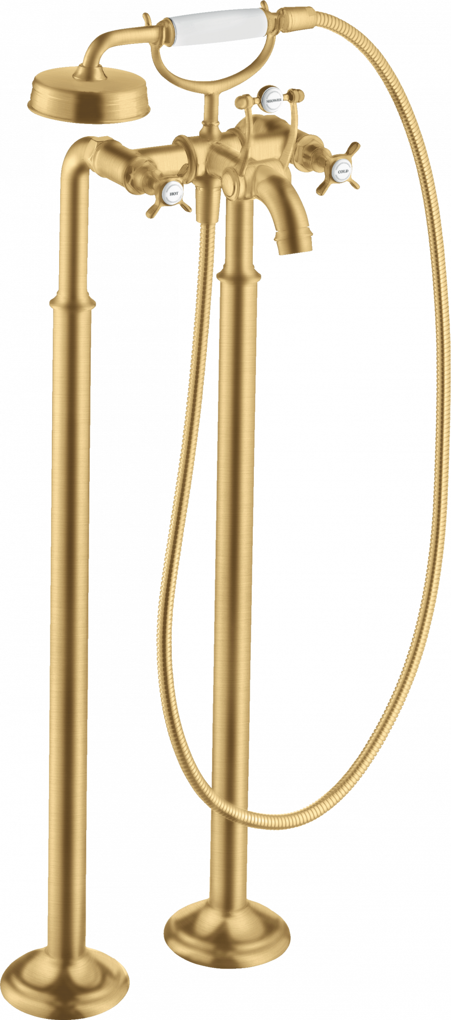 16547250 Смеситель для ванны 2-хручный напольный с поперечными ручками AXOR MONTREUX