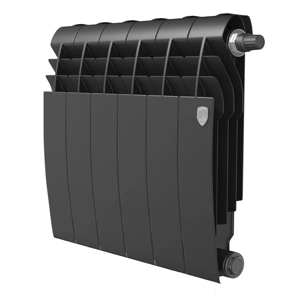 Радиатор секционный Royal Thermo Biliner 350/87 6 секций нижнее подключение биметалл черный 89391447 STLM-2182494 Отсутствует - Вид №1
