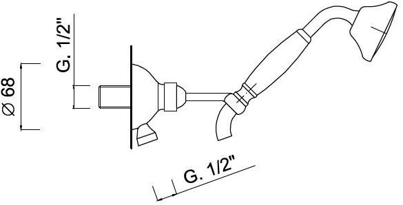 Rubinetteria Giulini Настенный ручной душ с гибкой Kensington 1550 - Вид №1