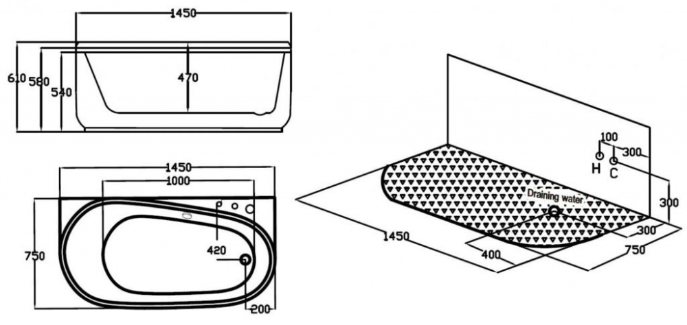 PA211A R Ванна акриловая SSWW  - Вид №3