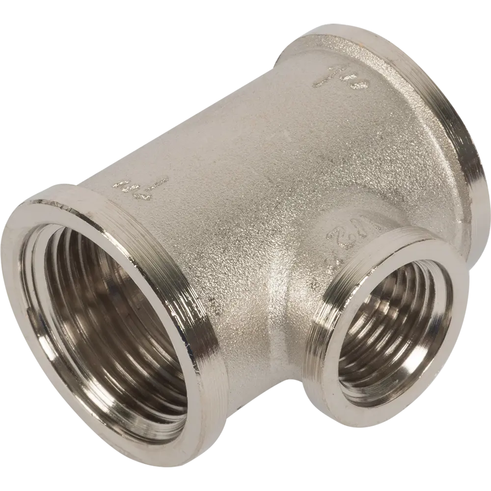 Тройник переходной Valtec внутренняя резьба 1x1/2x1 никелированная латунь VTr.750.N.0604 10515032 STLM-2158409 