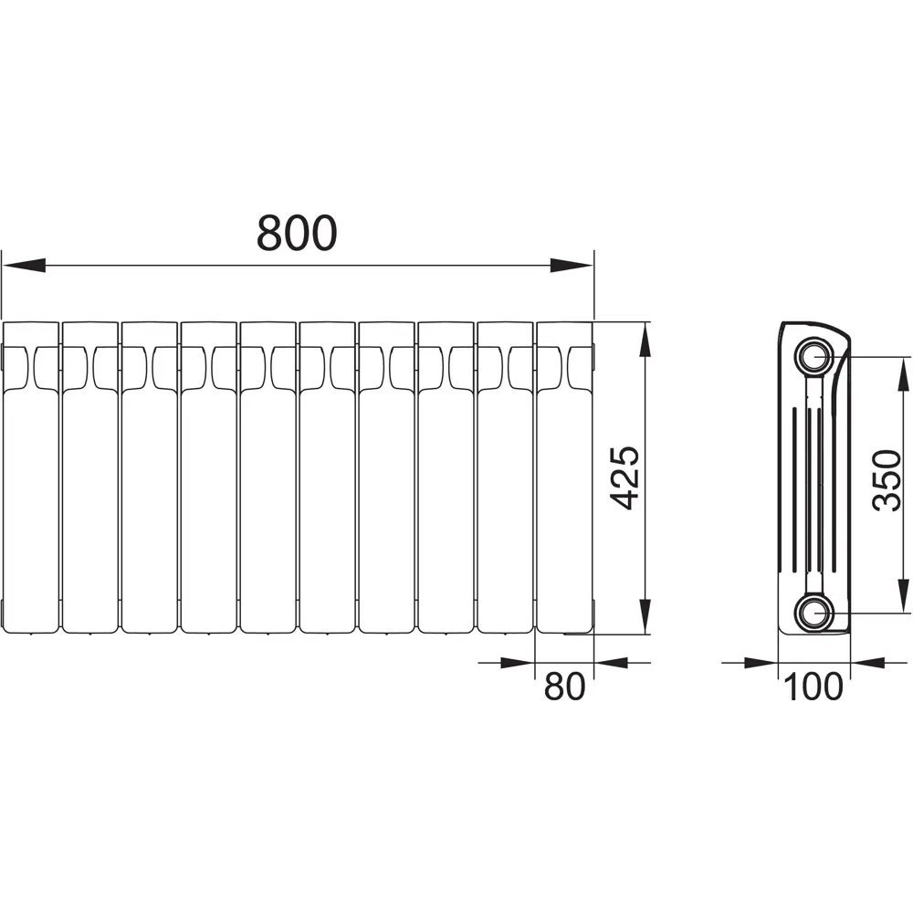 RIFAR Monolit 350 - биметаллический радиатор для систем отопления 13313874 STLM-0941053 - Вид №6