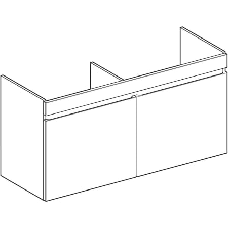 501.912.01.1 Шкафчик для двойной раковины Geberit Renova Plan, с двумя выдвижными ящиками и двумя внутренними выдвижными ящиками Geberit  - Вид №1