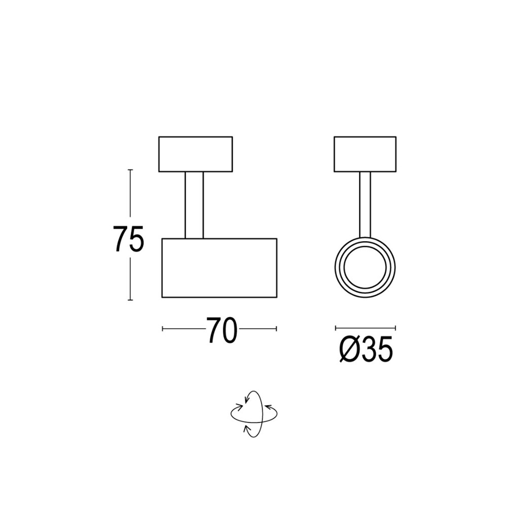 Point Evo 00W 1L Ghidini Point Evo Wall / Ceiling .01 Белый (Матовый)  - Вид №1