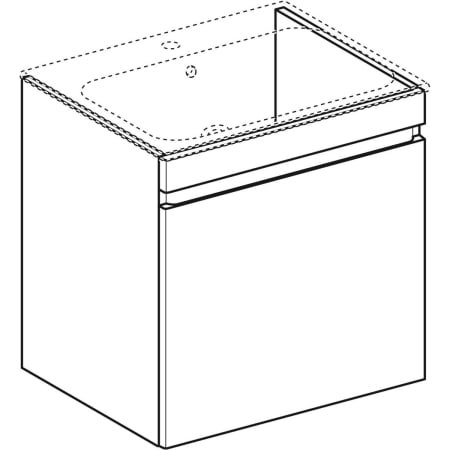 869561000 Шкафчик для встраиваемой раковины Geberit Renova Plan, с одним выдвижным и одним внутренним выдвижным ящиком Geberit  - Вид №22