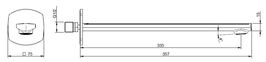 Латунная настенная душевая головка с кронштейном Rubinetterie Treemme Albatros ARCH-00141921 - Вид №2