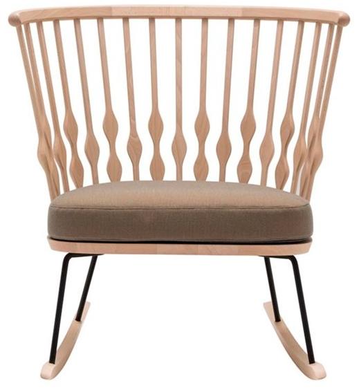 Andreu World Кресло-качалка из бука со встроенной подушкой Nub Bu1455 - Вид №3