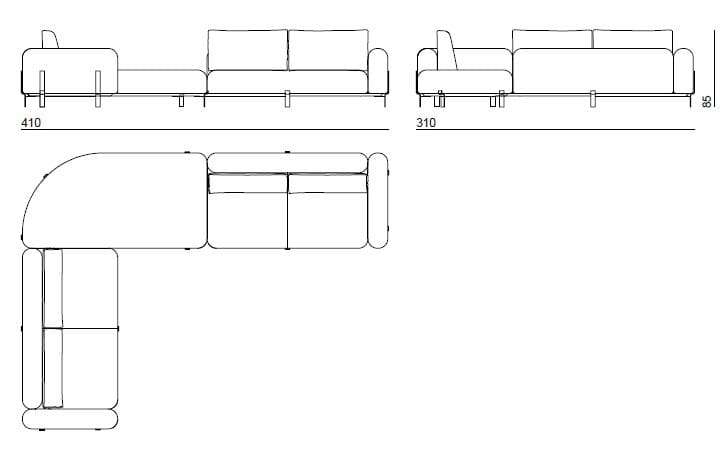 5-местный кожаный угловой модульный диван Bizzotto Italia Нара ARCH-00063023 - Вид №1