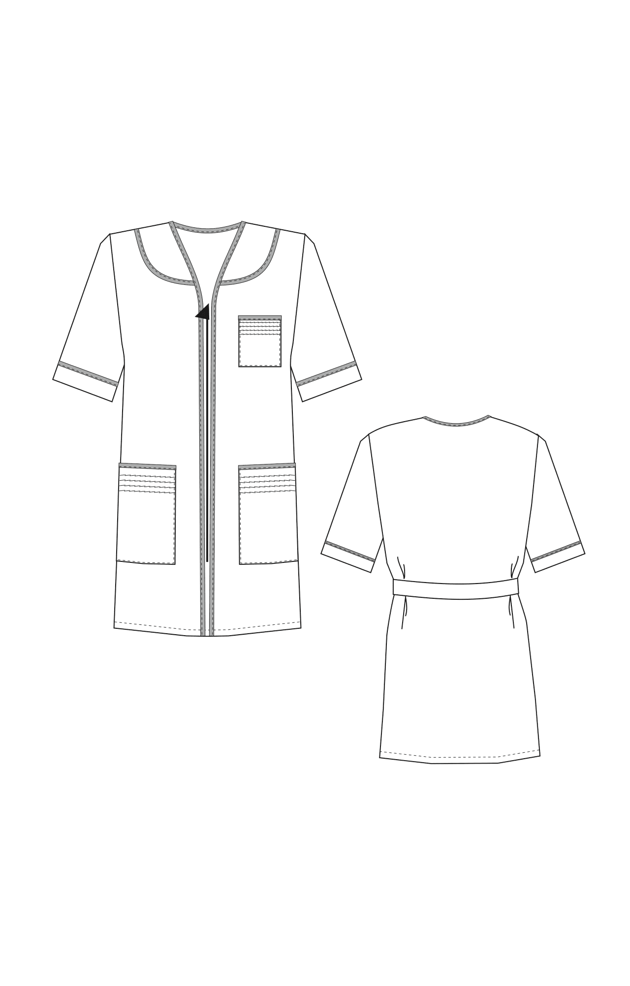 66225 Халат "Сервис" темно-голубой  Медицинская одежда  размер 54/158-164 Спецодежда  - Вид №3