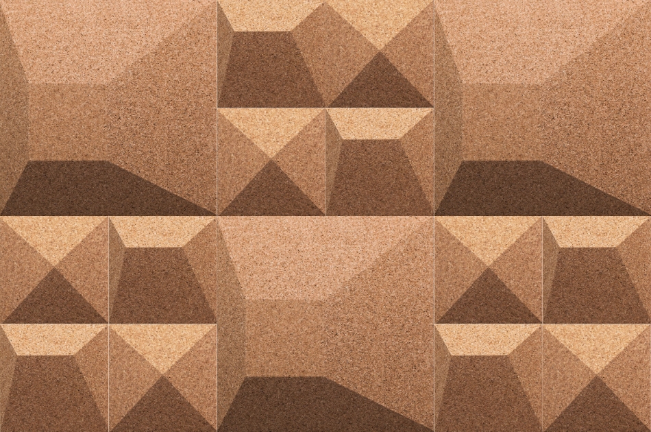 310 111 000 Пробковая 3D-плитка для стен Ramp GRANORTE 3DForms - Вид №1