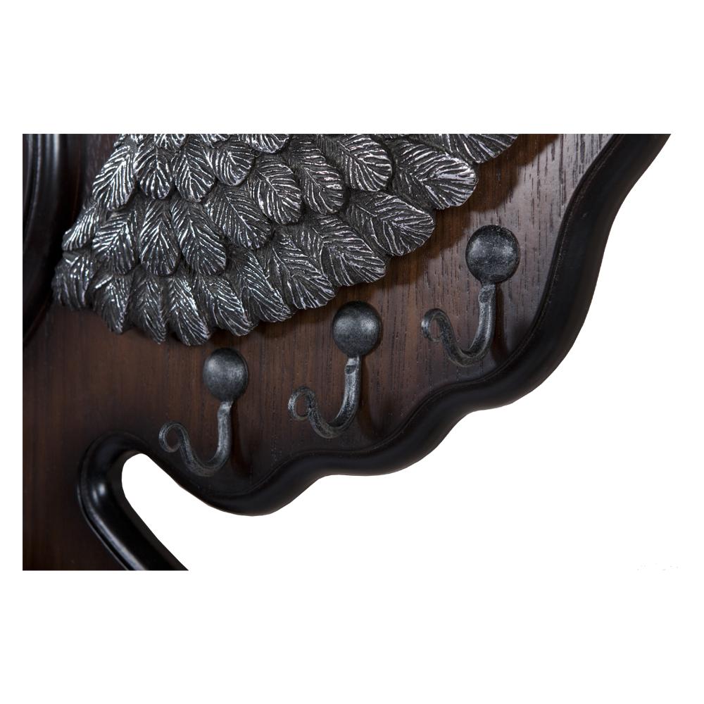 11507 Вешалка настенная Bubo Орех Оберджин Античное Серебро BOGACHO 4627138184721 - Вид №3