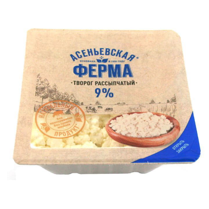 Творог рассыпчатый 9% Асеньевская ферма 200 г Santreyd 10063 - Вид №1