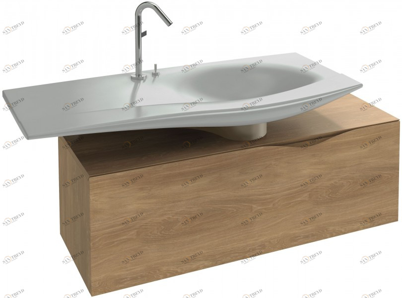 EB2001-G1C Мебель под раковину-столешницу 120 см, смещенная установка раковины Jacobdelafon STILLNESS Santreyd