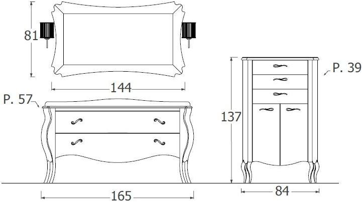 LEGNOBAGNO Двойная тумба под умывальник с ящиками Style 2 sun-id-1346869 - Вид №5