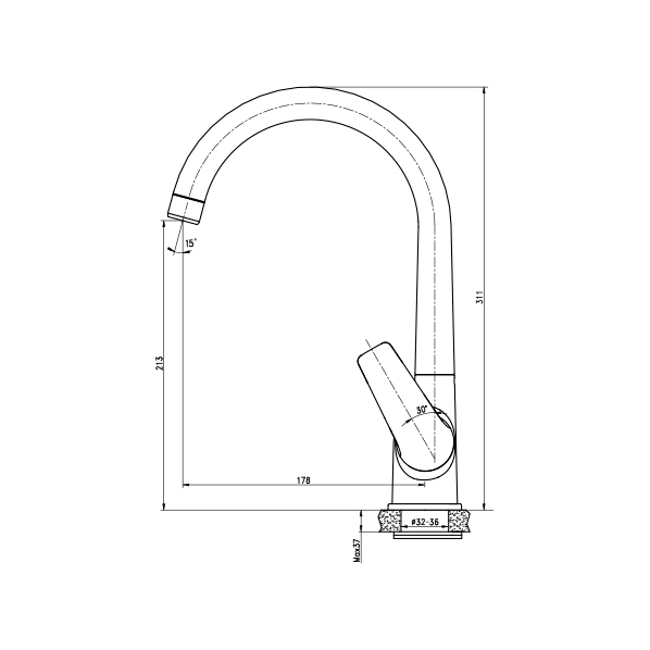 35-03P EVA  Смеситель для кухни  ARGO kran  - Вид №1