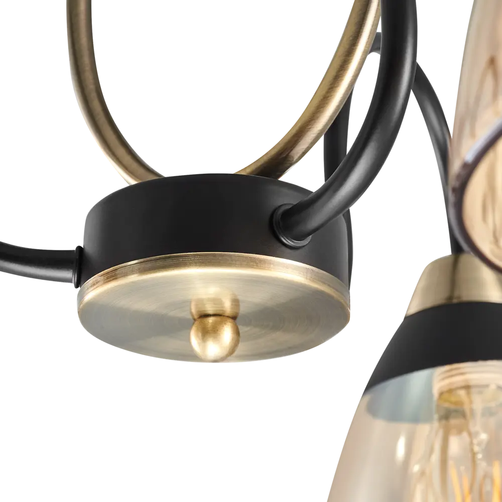 Люстра потолочная JLIGHT FIONA 3 лампы 18 м², цвет черный/бронза 84534217 STLM-2000844  - Вид №5