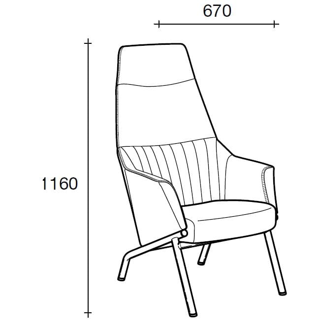 Тканевое кресло с подлокотниками Sesta Dama Lounge ARCH-00022447 - Вид №2