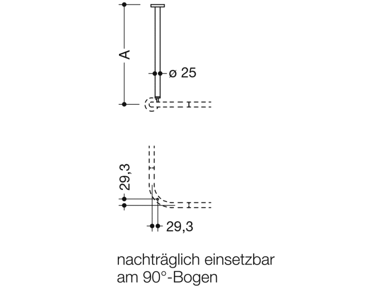 900.34.01S60 Потолочный подвес, специальные длины HEWI System 900 - Вид №4