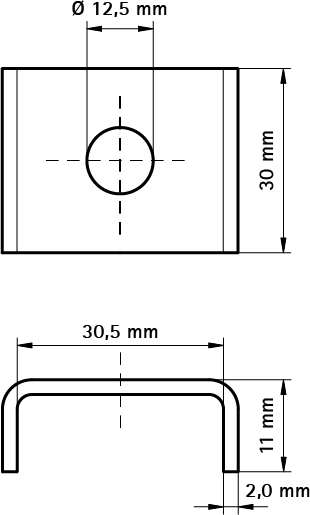 6537813 Монтажные профиля BIS Шайба (U-образная) нерж. монтаж в профиле BIS RapidRail® WALRAVEN  - Вид №1