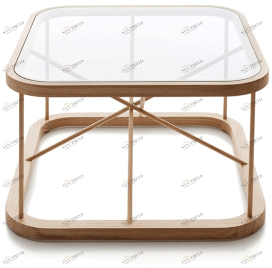 Woodnotes Квадратный журнальный столик из дерева и стекла sun-id-1349052