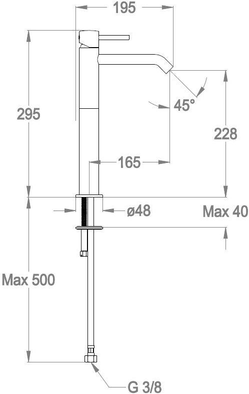 Fir Italia Смеситель для умывальника на столешнице без сливного крана Cleo 84 8411910 - Вид №1