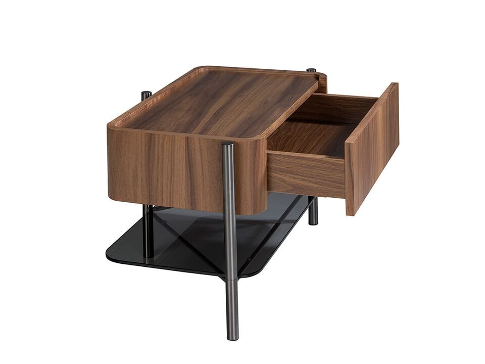 Прямоугольная прикроватная тумбочка из орехового дерева с ящиками Angel Cerda Nature Life ARCH-00151518 - Вид №3